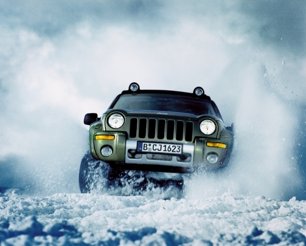 Photograph Simon Stock Jeep In Snow on One Eyeland